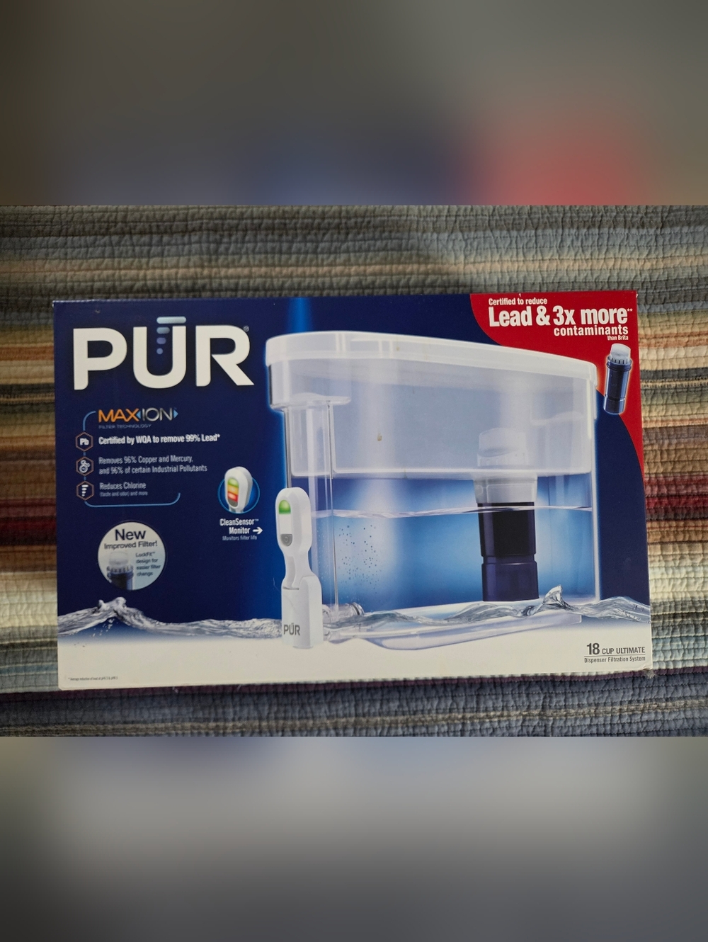 NIB PUR MAXion 18 Cup Water Filter Dispenser